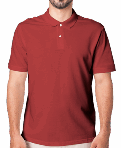 hombre en sesion de estudio de ropa de polo rojo