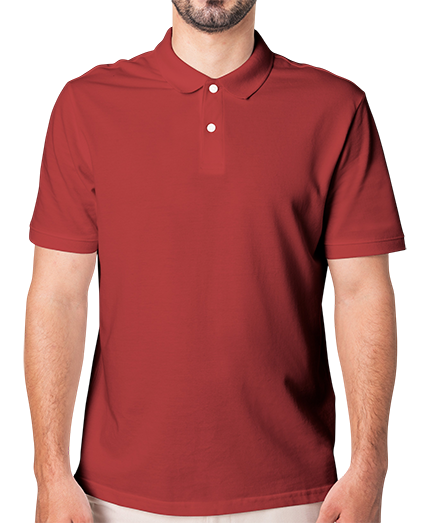 hombre en sesion de estudio de ropa de polo rojo